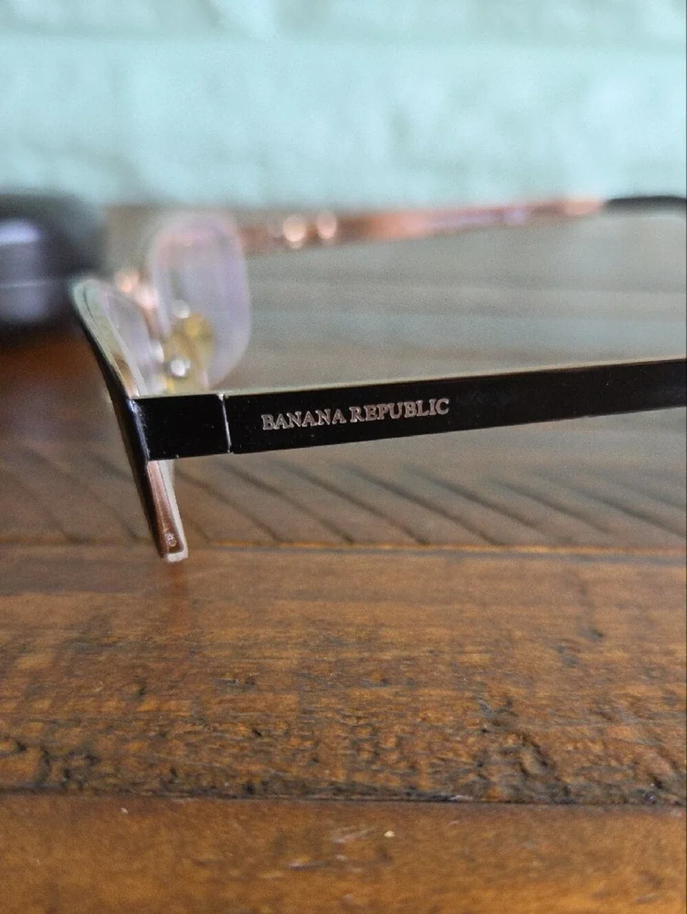 Banana Republic Black and Bronze Semi-Rim Women's Eyeglass Frames